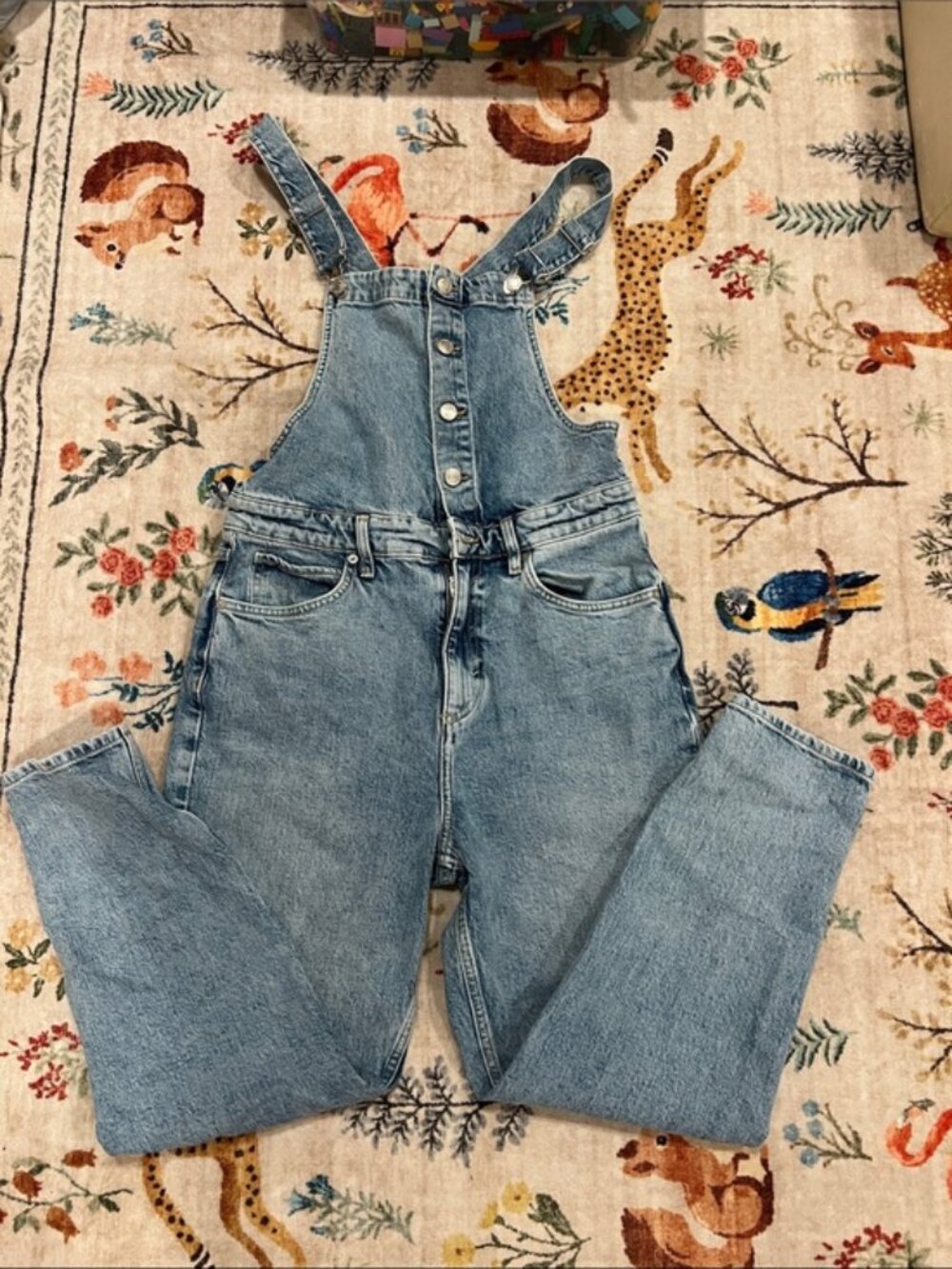 Free People Light Blue Denim Overalls
